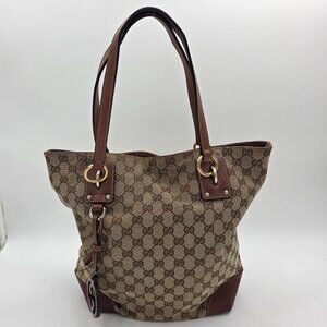 Gucci GG Canvas Tote in Brown